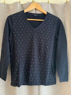Tommy Hilfiger Black Sweater with Gold Accent beads